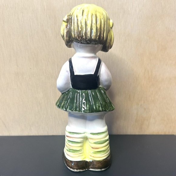 Ceramic Vintage Artmark Girl Made In Japan Hand Painted 8” Tiny Chip On Book - Picture 3 of 11
